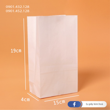 Túi giấy thấm dầu màu trắng size 15