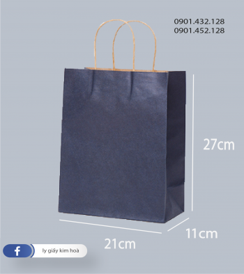Túi có quai xanh dương đậm số 1 ( 21 x 11 x 27)